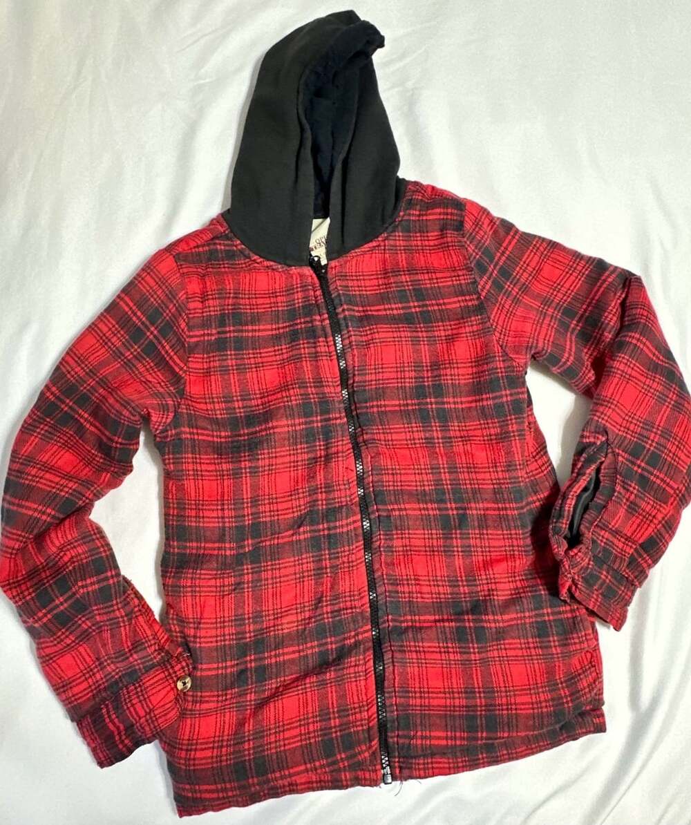 Open Trails Plaid Zip Up Hoodie Size 12/14